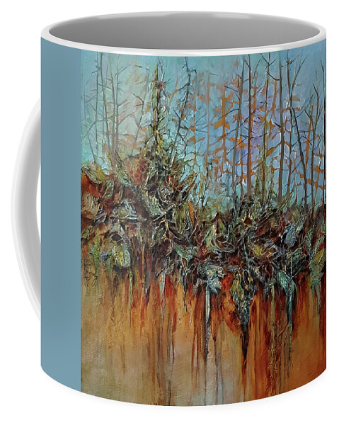 Forest Coffee Mug featuring the painting Natural Glow by Jo Smoley