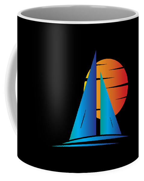 Cool Coffee Mug featuring the digital art Nautical Sailboat Sailing by Flippin Sweet Gear