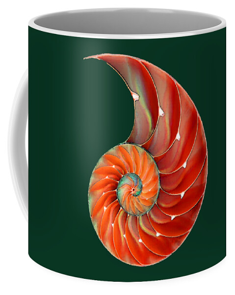 Nautilus Coffee Mug featuring the painting Nautilus Shell - Nature's Perfection by Sharon Cummings