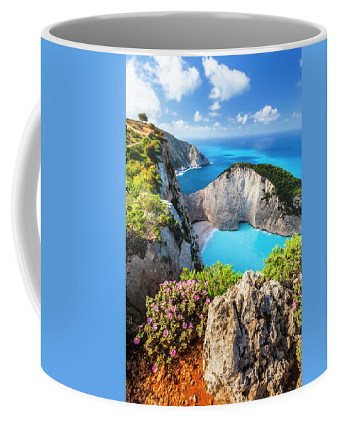 Greece Coffee Mug featuring the photograph Navagio Bay by Evgeni Dinev