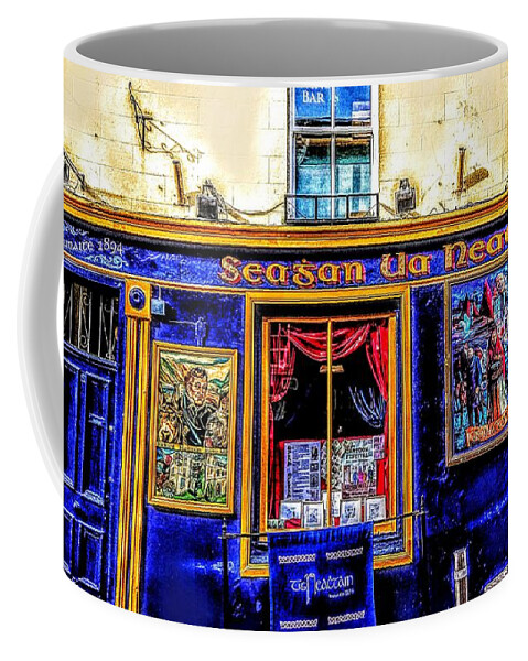 Galway Art Coffee Mug featuring the painting paintings of Neachtains public house Galway by Mary Cahalan Lee - aka PIXI