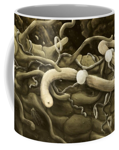 Nematode Coffee Mug featuring the digital art Nematode by Kate Solbakk