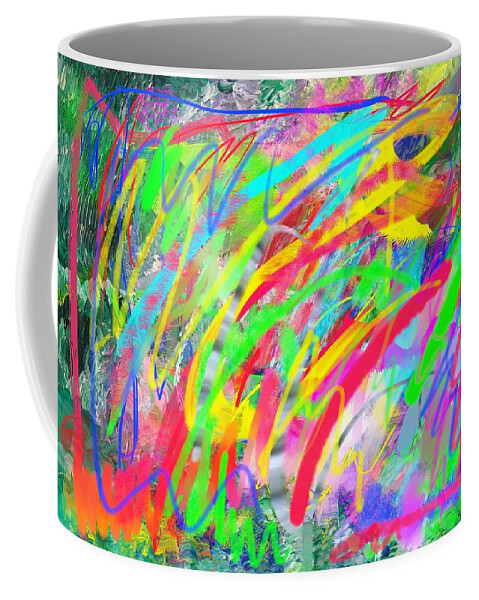 Digital Coffee Mug featuring the digital art Neon Jungle by Ralph White
