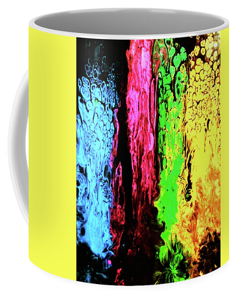 Neon Coffee Mug featuring the painting Neon Splash by Anna Adams