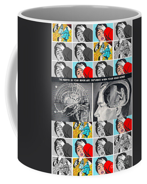 Mental Health Coffee Mug featuring the mixed media Nervous Breakdown by Sally Edelstein