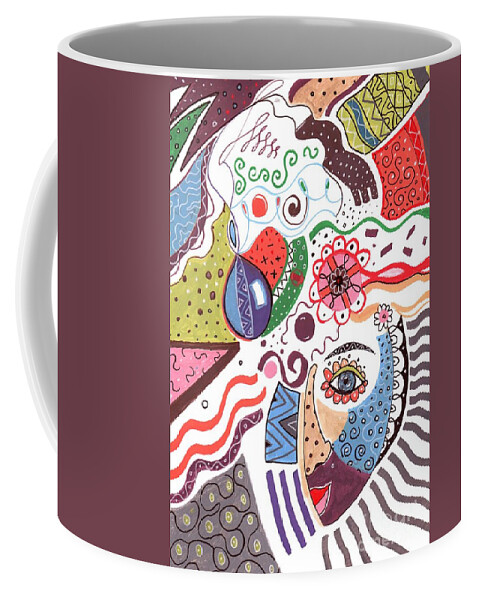 Never Stop Dreaming By Helena Tiainen Coffee Mug featuring the drawing Never Stop Dreaming by Helena Tiainen