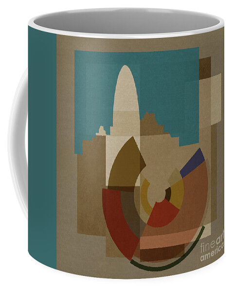 London Coffee Mug featuring the mixed media New Capital Square - Gherkin by BFA Prints