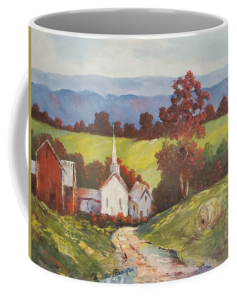 Autumn Coffee Mug featuring the painting New England Splendor by ML McCormick