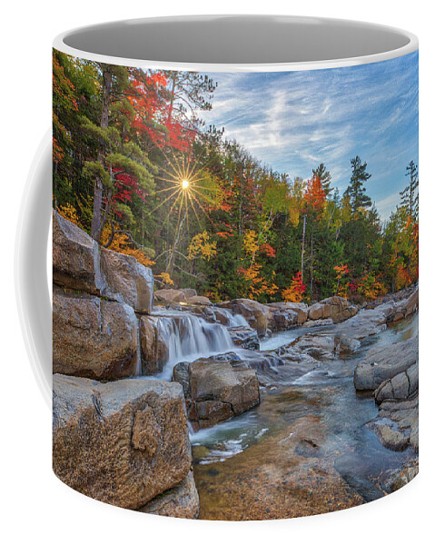 Lower Falls Coffee Mug featuring the photograph New Hampshire Fall Foliage at Lower Falls by Juergen Roth