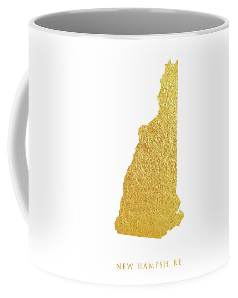 New Hampshire Coffee Mug featuring the digital art New Hampshire Gold Map #69 by Michael Tompsett