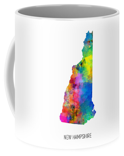 New Hampshire Coffee Mug featuring the digital art New Hampshire Watercolor Map #94 by Michael Tompsett
