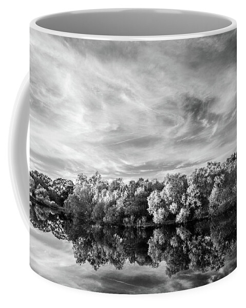 B&w Coffee Mug featuring the photograph New Horseshoe Lake Sky by Mike Schaffner