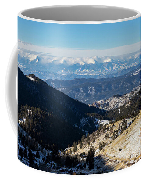 Sangre De Cristo Mountains Coffee Mug featuring the photograph New Mantle of Snow on the Sangre by Steven Krull