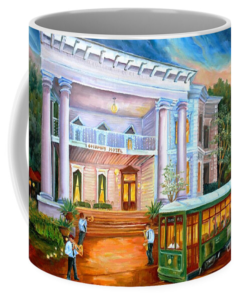 New Orleans Coffee Mug featuring the painting New Orleans' Columns Hotel by Diane Millsap