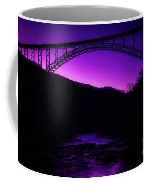 Usa Coffee Mug featuring the photograph New River Gorge Bridge after Sunset by Thomas R Fletcher