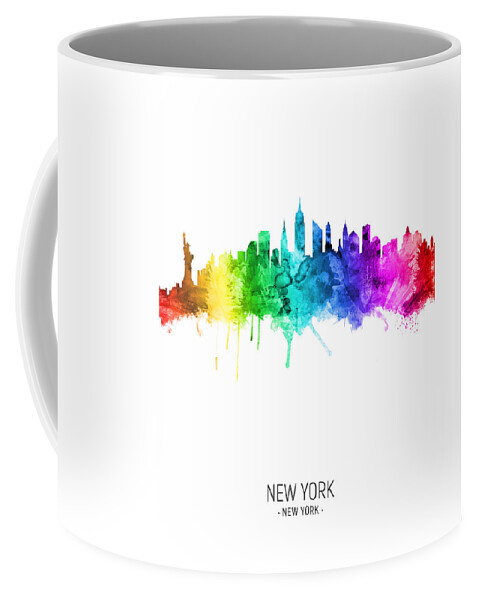 New York Coffee Mug featuring the digital art New York City Skyline #38 by Michael Tompsett