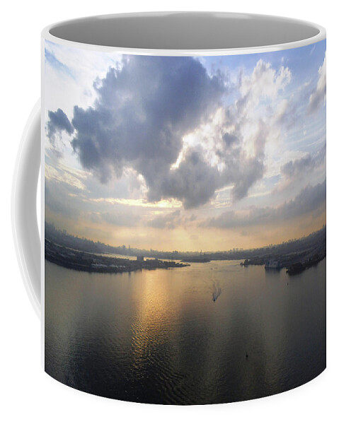  Coffee Mug featuring the photograph New York Landing by Heather E Harman
