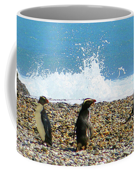 Penquins Coffee Mug featuring the photograph New Zealand Penquins by Rick Wilking