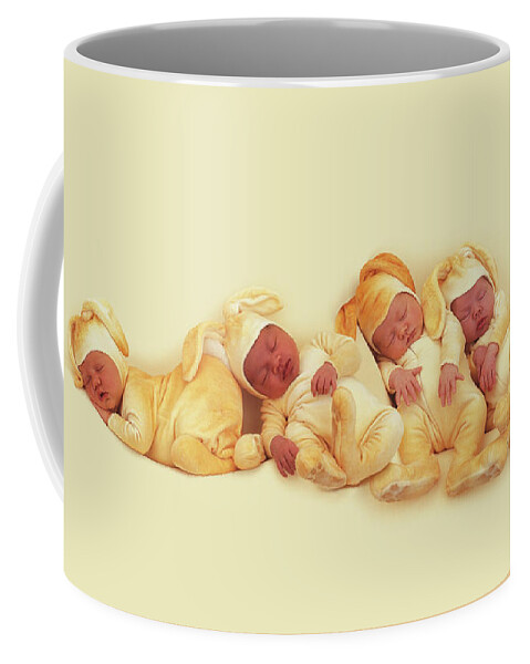 Bunnies Coffee Mug featuring the photograph Newborn Bunnies #1 by Anne Geddes