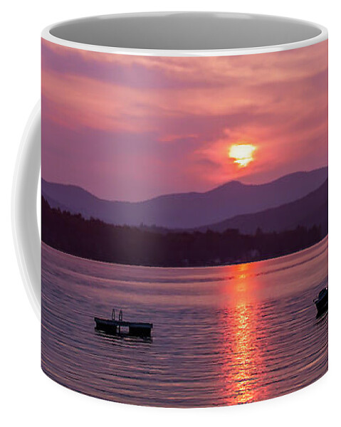Sunset Coffee Mug featuring the photograph Newfound Lake by Jerry LoFaro