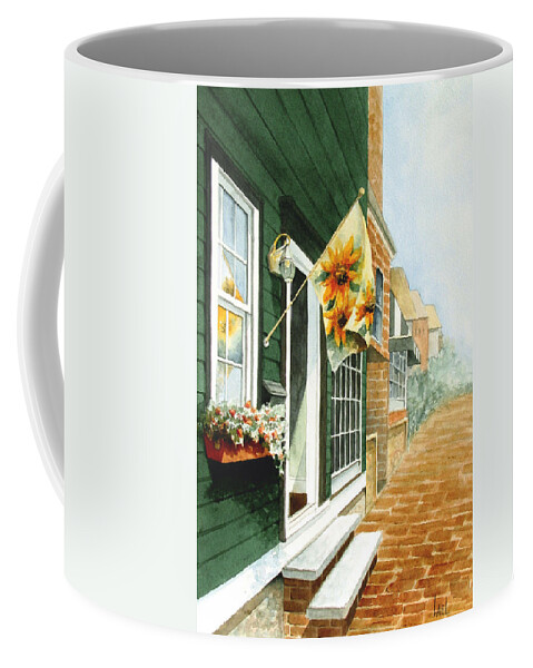 Newport Coffee Mug featuring the painting Newport Storefront by Lael Rutherford