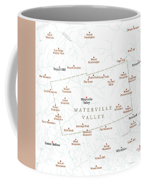 New Hampshire Coffee Mug featuring the digital art NH Grafton Waterville Valley Vector Road Map by Frank Ramspott