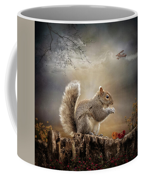 Squirrel Coffee Mug featuring the digital art Nibbles by Maggy Pease
