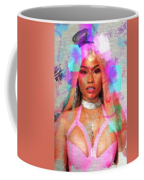 Nicki Minaj Coffee Mug featuring the mixed media Nicki Minaj 7s by Brian Reaves