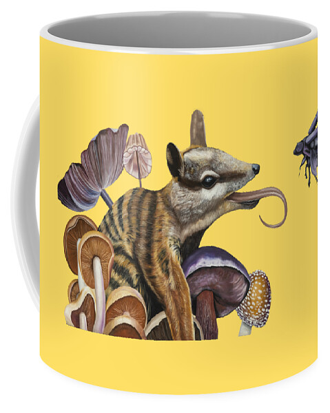 Niffler Coffee Mug featuring the photograph Niffler among the mushrooms by Micah Offman