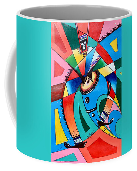 Africa Coffee Mug featuring the painting Nigerian Drummer by Femi