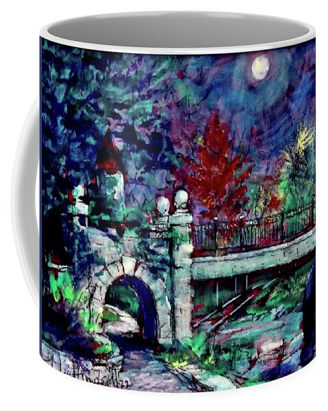 Painting Coffee Mug featuring the painting Night Bear by Les Leffingwell