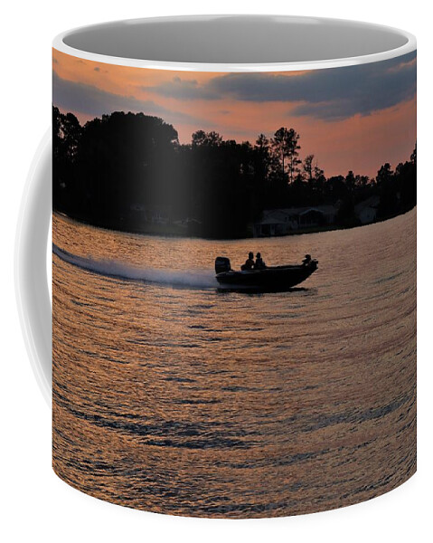 Lake Coffee Mug featuring the photograph Night Boat Boogie by Ed Williams