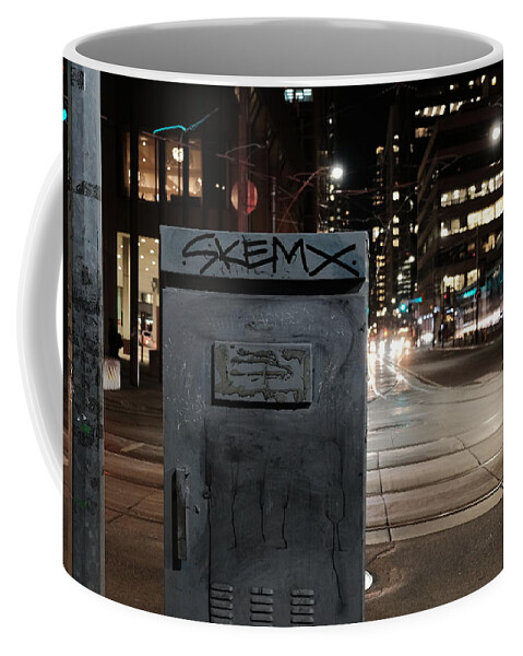 Urban Coffee Mug featuring the photograph Night Marking by Kreddible Trout