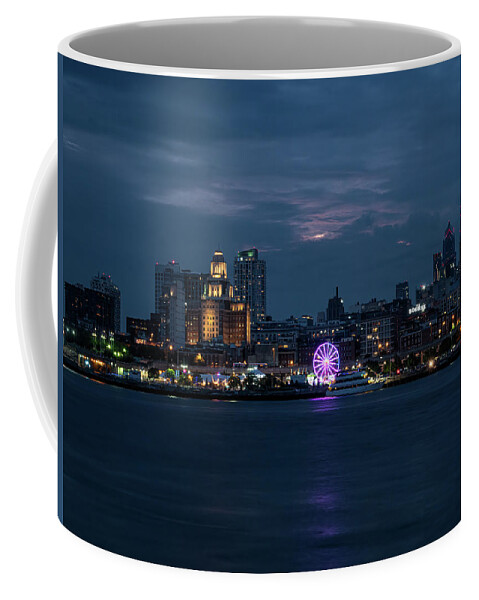Penn's Landing Coffee Mug featuring the photograph Night Over Penn's Landing by Kristia Adams