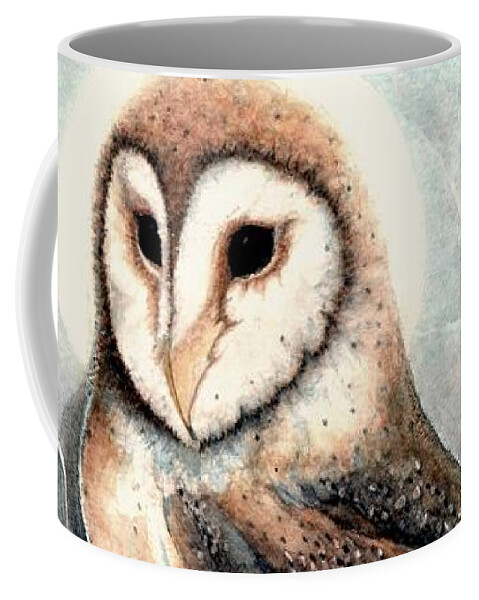 Night Owl Coffee Mug featuring the painting Night Owl by Janine Riley