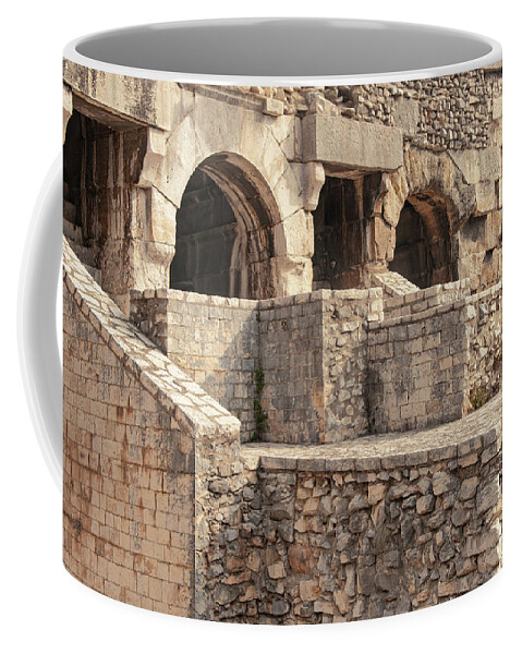 Nîmes Arena Coffee Mug featuring the photograph Nimes Roman Amphitheater Ruins by Bob Phillips