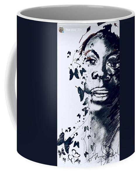  Coffee Mug featuring the mixed media Nina by Angie ONeal