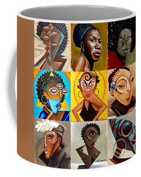 Images Of Nine Women Coffee Mug featuring the painting Nine Women by Martel Chapman