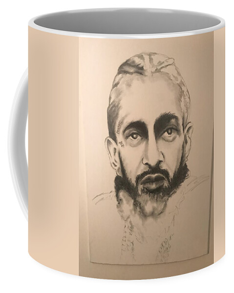  Coffee Mug featuring the drawing NIP by Angie ONeal
