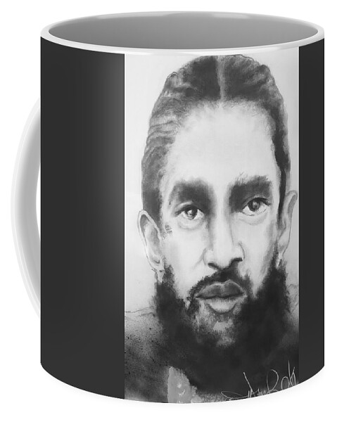  Coffee Mug featuring the drawing Nipsey by Angie ONeal