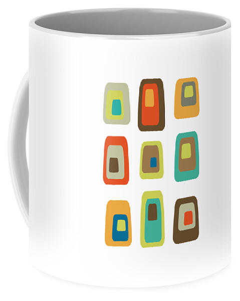 Mid Century Modern Coffee Mug featuring the digital art No Background Concentric Oblongs by Donna Mibus