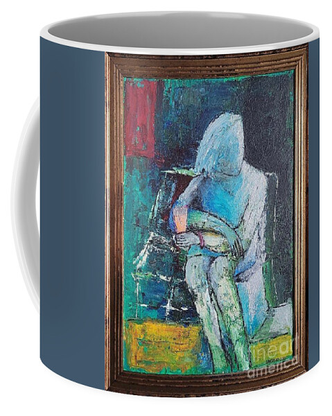  Coffee Mug featuring the painting No Fun Happy Hour by Mark SanSouci