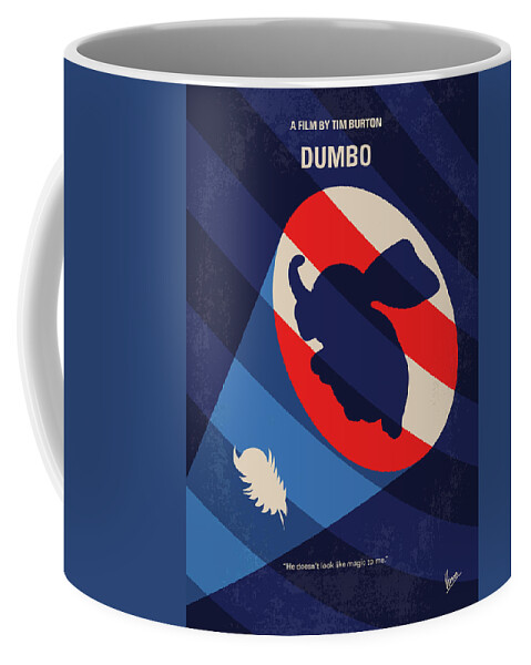 Dumbo Coffee Mug featuring the digital art No1141 My Dumbo minimal movie poster by Chungkong Art