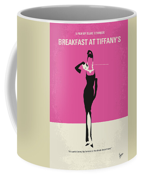 Breakfast Coffee Mug featuring the digital art No204 My Breakfast at Tiffanys minimal movie poster by Chungkong Art