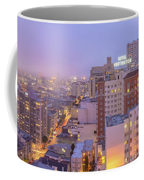 San Francisco Coffee Mug featuring the photograph Nob Hill At Nightfall by Jonathan Nguyen