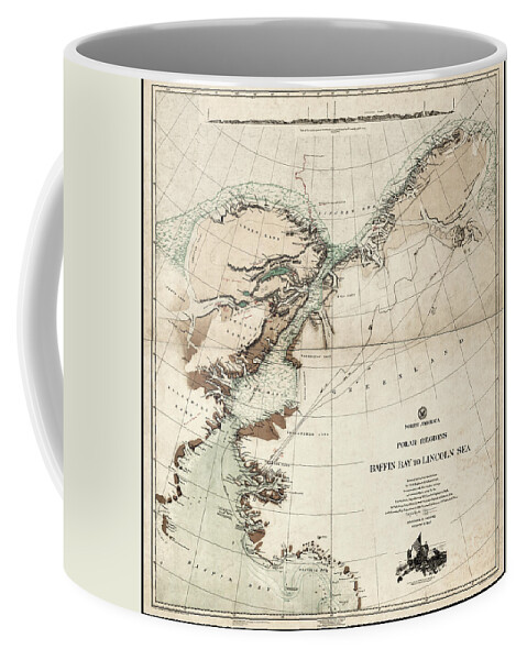 North America Coffee Mug featuring the photograph North America Polar Regions Vintage Map 1903 by Carol Japp