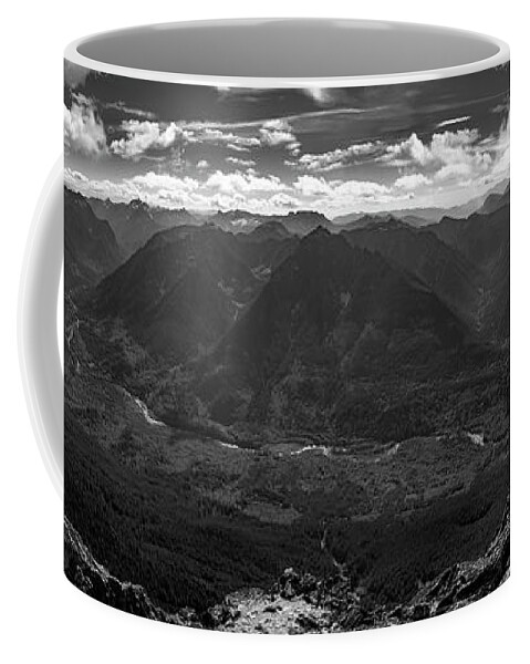 Black Coffee Mug featuring the photograph North Cascades Western Edge 2 Black and White by Pelo Blanco Photo