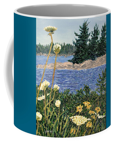 Northern Ontario Coffee Mug featuring the painting North Channel Lake Huron by Ian MacDonald