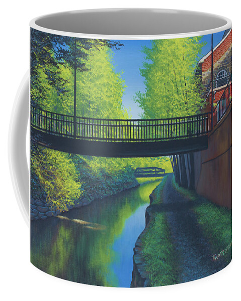 Landscape Coffee Mug featuring the painting North to New Hope by Timothy Stanford