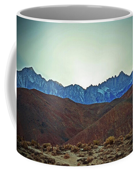 In Focus Coffee Mug featuring the digital art Northeast California Mountains by Fred Loring